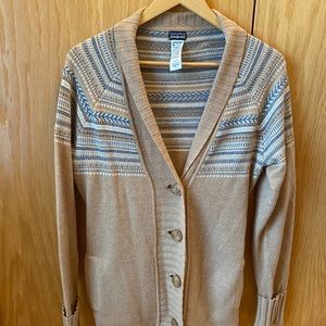 Beautiful Patagonia fair isle belted cardigan sweater